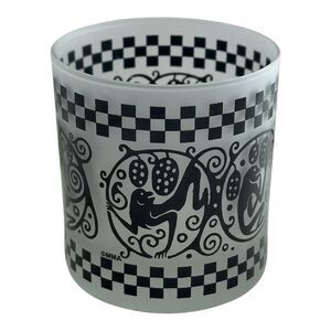 (1) Glass Tumbler Monkey Frieze Art Glass MMA Replica Hoffman Jungnickel Lobmeyr